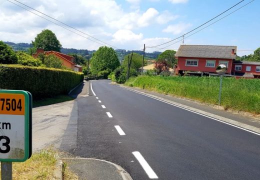 A Deputación remata as obras de renovación do firme da estrada DP 7504 en Carnoedo (Sada)
